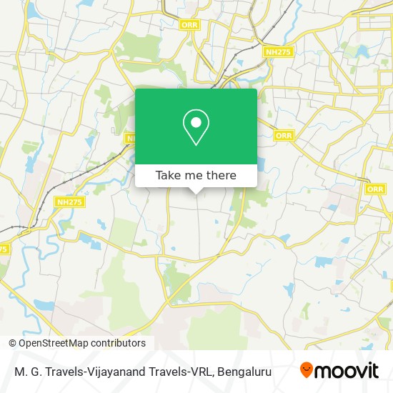 M. G. Travels-Vijayanand Travels-VRL map