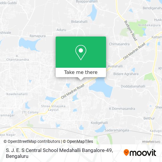 S. J. E. S Central School Medahalli Bangalore-49 map