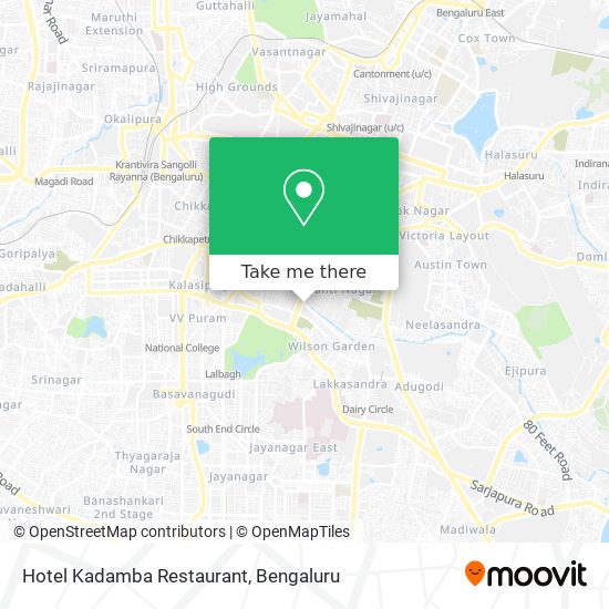 Hotel Kadamba Restaurant map