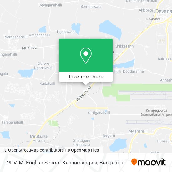 M. V. M. English School-Kannamangala map