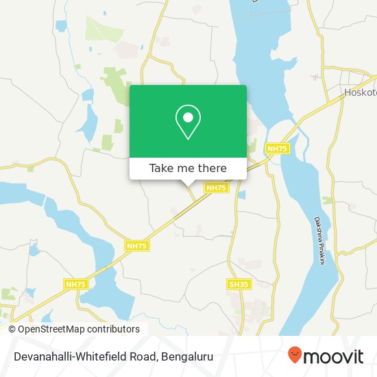 Devanahalli-Whitefield Road map