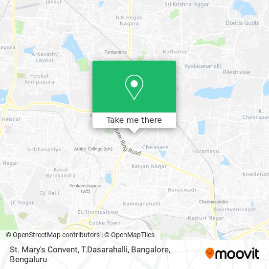 St. Mary's Convent, T.Dasarahalli, Bangalore map