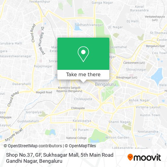 Shop No.37, GF, Sukhsagar Mall, 5th Main Road Gandhi Nagar map