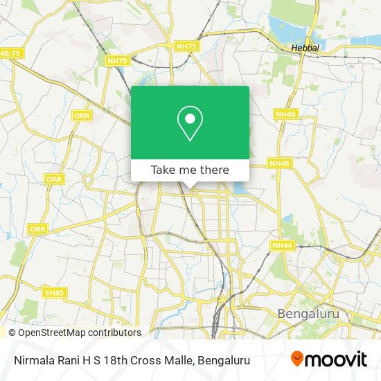 Nirmala Rani H S 18th Cross Malle map