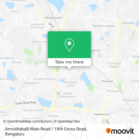 Amruthahalli Main Road / 18th Cross Road map