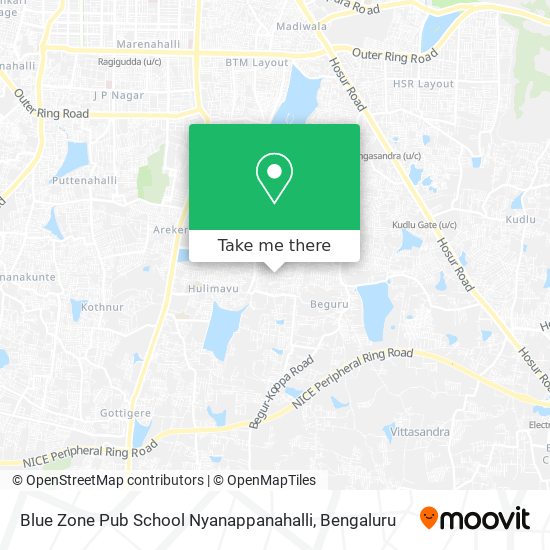 Blue Zone Pub School Nyanappanahalli map