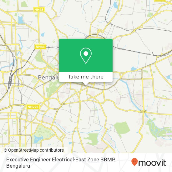 Executive Engineer Electrical-East Zone BBMP map