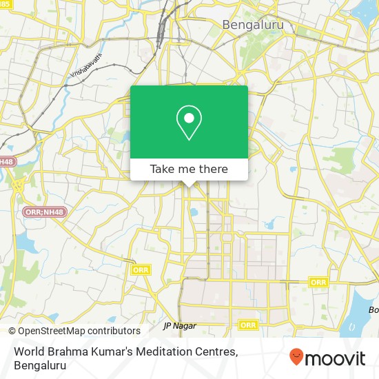 World Brahma Kumar's Meditation Centres map