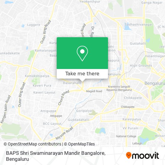 BAPS Shri Swaminarayan Mandir Bangalore map