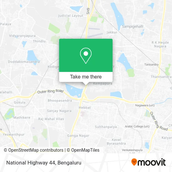 National Highway 44 map
