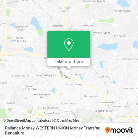 Reliance Money WESTERN UNION Money Transfer map