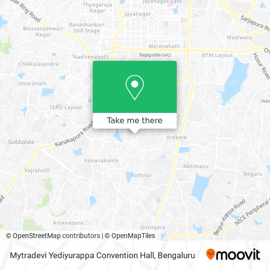 Mytradevi Yediyurappa Convention Hall map