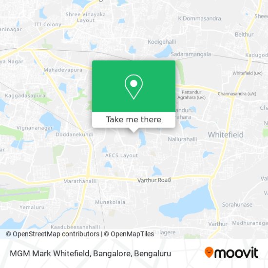 MGM Mark Whitefield, Bangalore map