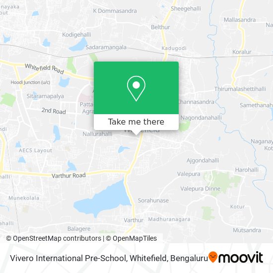 Vivero International Pre-School, Whitefield map