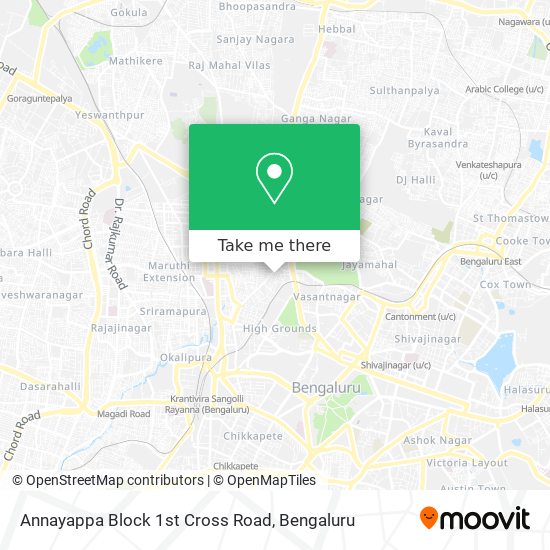 Annayappa Block 1st Cross Road map