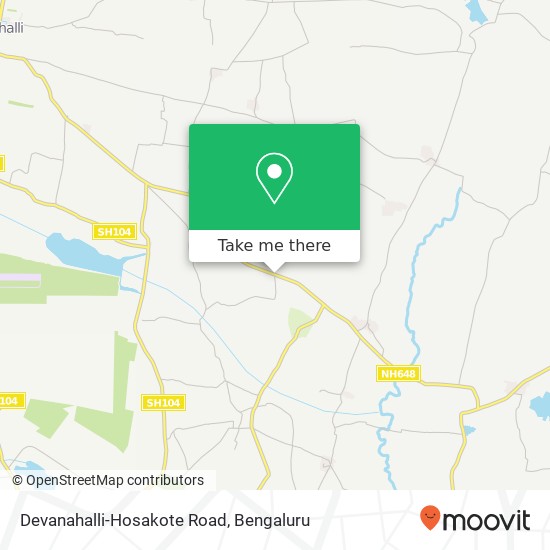 Devanahalli-Hosakote Road map