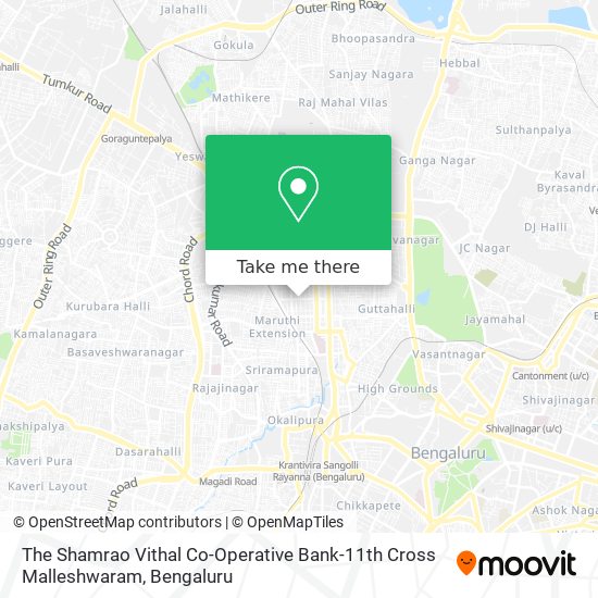 The Shamrao Vithal Co-Operative Bank-11th Cross Malleshwaram map