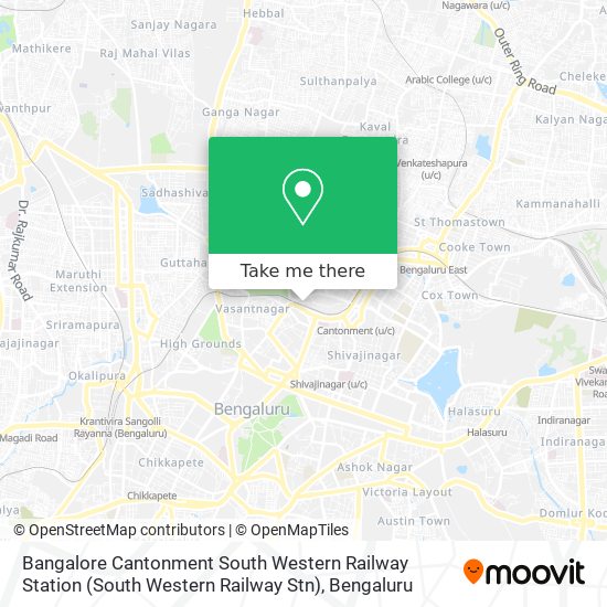 Bangalore Cantonment South Western Railway Station (South Western Railway Stn) map