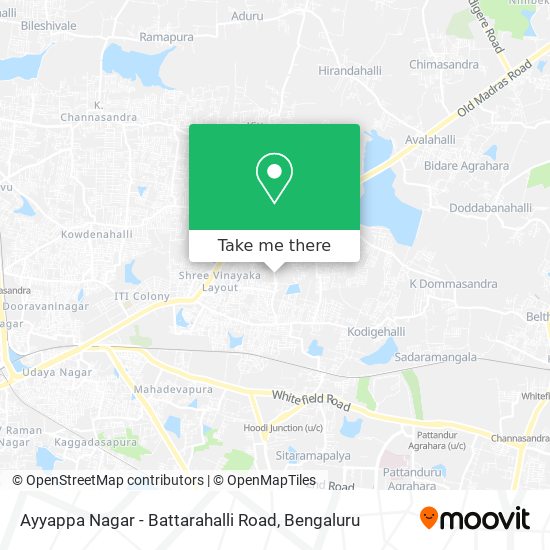 Ayyappa Nagar - Battarahalli Road map