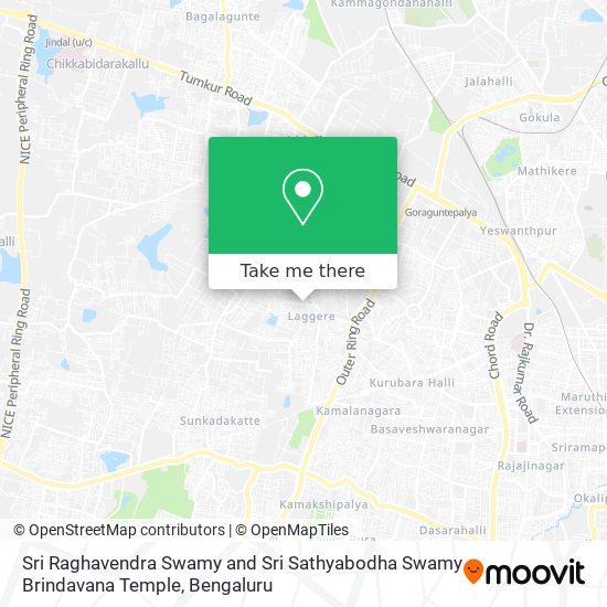 Sri Raghavendra Swamy and Sri Sathyabodha Swamy Brindavana Temple map