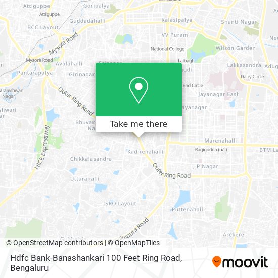 Hdfc Bank-Banashankari 100 Feet Ring Road map