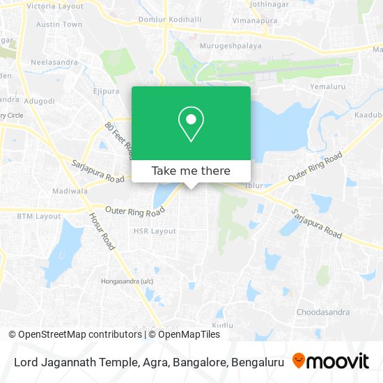 Lord Jagannath Temple, Agra, Bangalore map