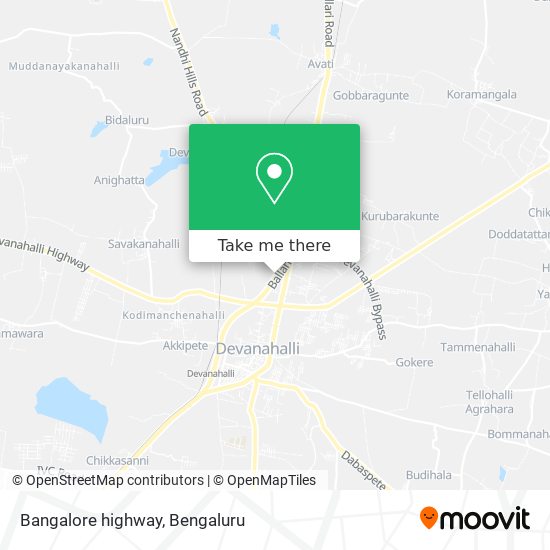 Bangalore highway map