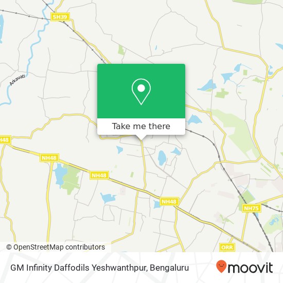 GM Infinity Daffodils Yeshwanthpur map