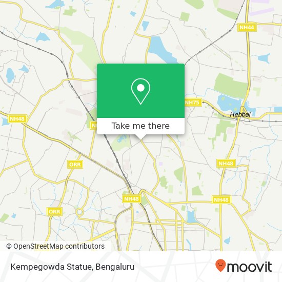Kempegowda Statue map