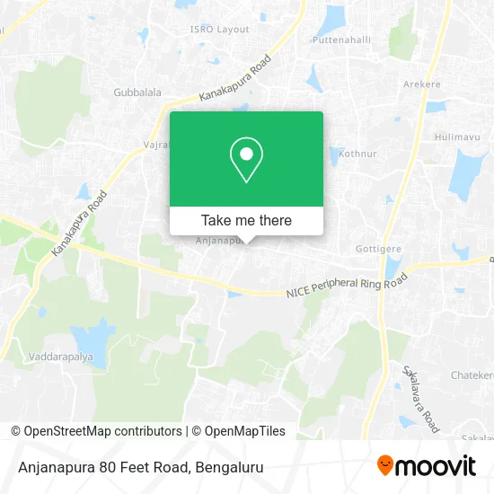 Anjanapura 80 Feet Road map
