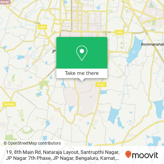 19, 8th Main Rd, Nataraja Layout, Santrupthi Nagar, JP Nagar 7th Phase, JP Nagar, Bengaluru, Karnat map