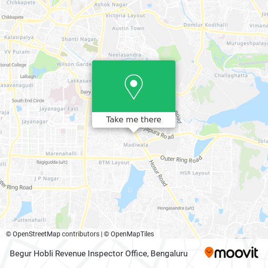 Begur Hobli Revenue Inspector Office map