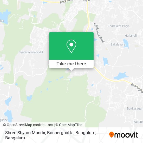 Shree Shyam Mandir, Bannerghatta, Bangalore map