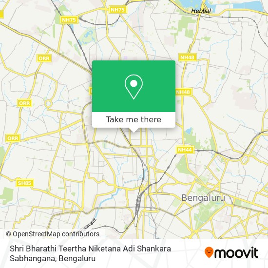 Shri Bharathi Teertha Niketana Adi Shankara Sabhangana map