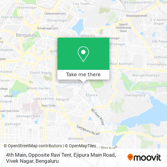 4th Main, Opposite Ravi Tent, Ejipura Main Road, Vivek Nagar map