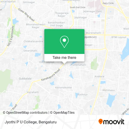 Jyothi P U College map