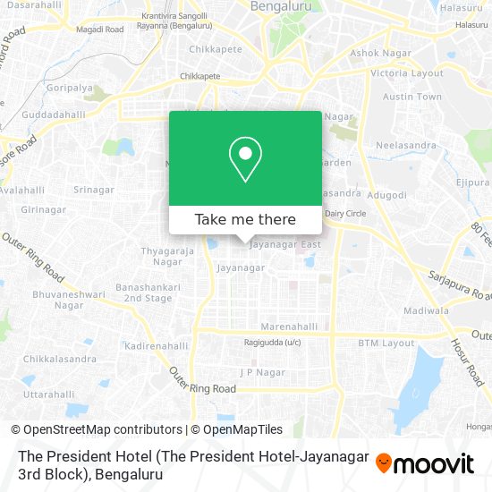 The President Hotel (The President Hotel-Jayanagar 3rd Block) map