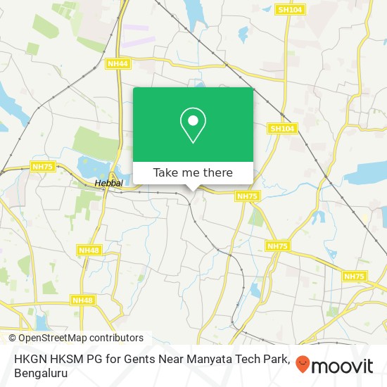 HKGN HKSM PG for Gents Near Manyata Tech Park map