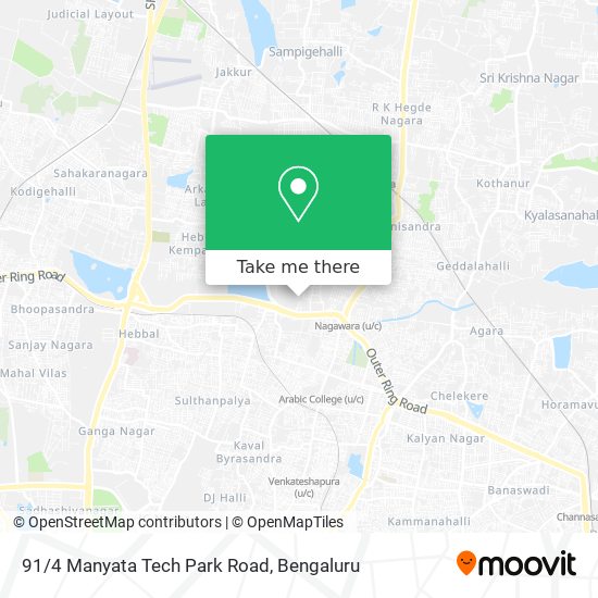 91/4 Manyata Tech Park Road map