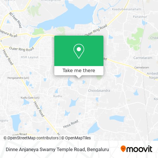 Dinne Anjaneya Swamy Temple Road map