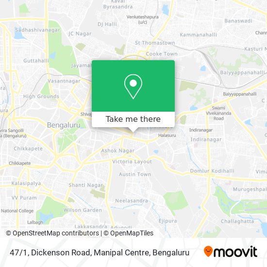 47 / 1, Dickenson Road, Manipal Centre map