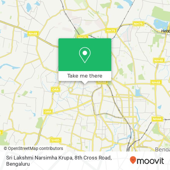Sri Lakshmi Narsimha Krupa, 8th Cross Road map