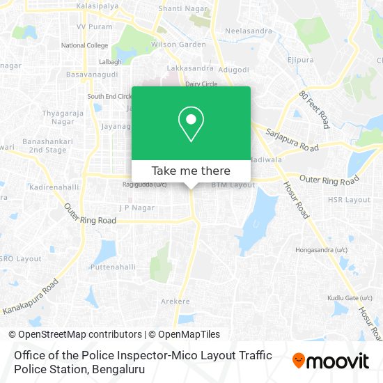 Office of the Police Inspector-Mico Layout Traffic Police Station map
