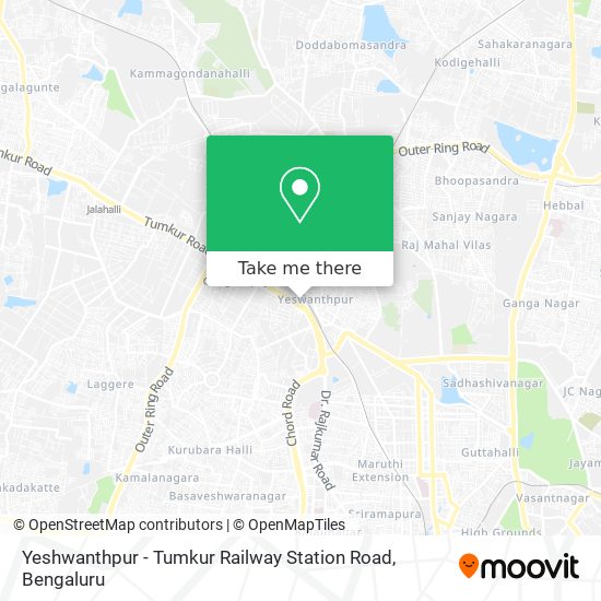 Yeshwanthpur - Tumkur Railway Station Road map