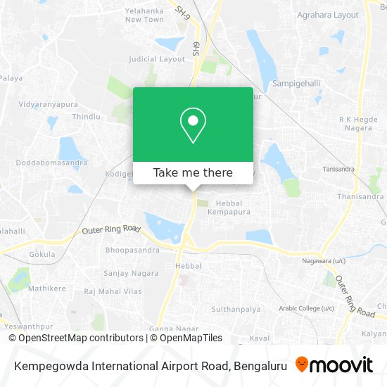 Kempegowda International Airport Road map