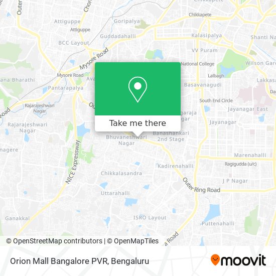 Orion Mall Bangalore PVR map