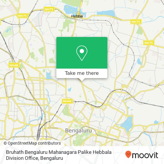 Bruhath Bengaluru Mahanagara Palike Hebbala Division Office map