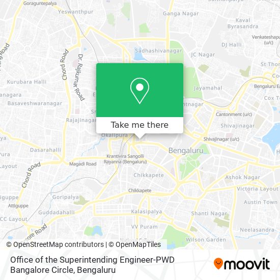 Office of the Superintending Engineer-PWD Bangalore Circle map