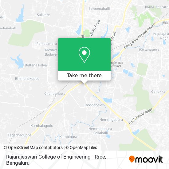 Rajarajeswari College of Engineering - Rrce map
