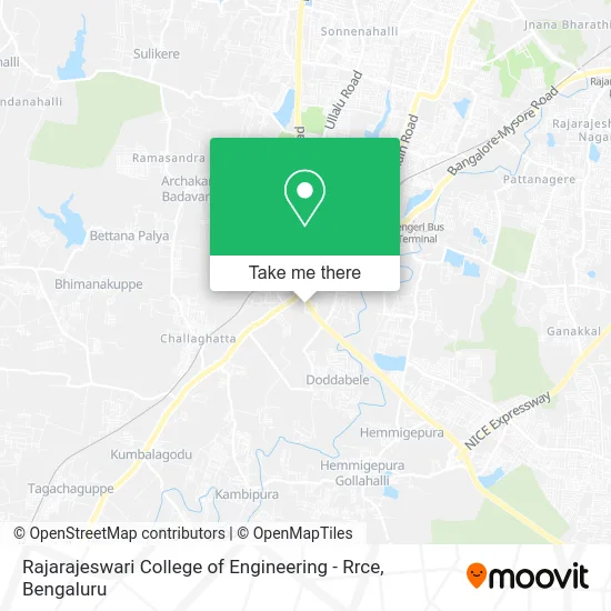Rajarajeswari College of Engineering - Rrce map